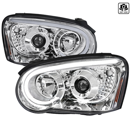 SPEC-D TUNING Subaru Impreza Projector Headlights- Clear Lens Chrome Housing 04-05 2LHP-WRX05-G2-TM